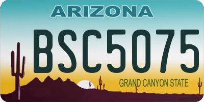 AZ license plate BSC5075