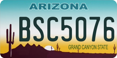 AZ license plate BSC5076