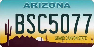 AZ license plate BSC5077