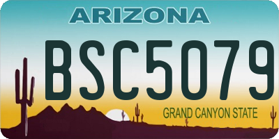 AZ license plate BSC5079