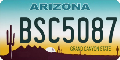 AZ license plate BSC5087