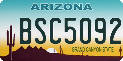 AZ license plate BSC5092