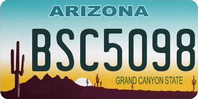 AZ license plate BSC5098