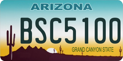 AZ license plate BSC5100