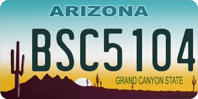 AZ license plate BSC5104