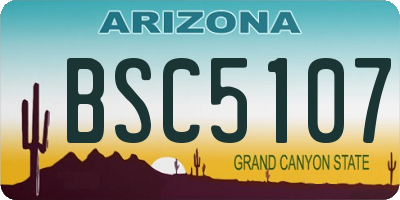 AZ license plate BSC5107