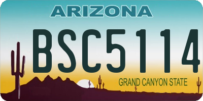 AZ license plate BSC5114