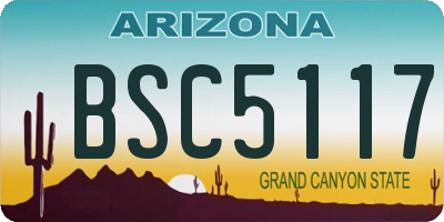 AZ license plate BSC5117