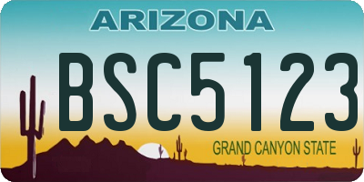 AZ license plate BSC5123