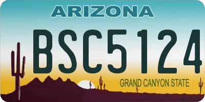 AZ license plate BSC5124