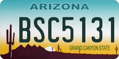 AZ license plate BSC5131