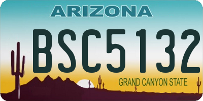 AZ license plate BSC5132
