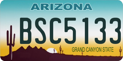 AZ license plate BSC5133