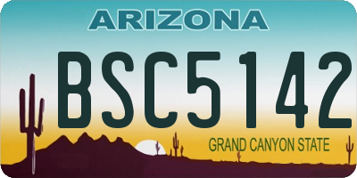 AZ license plate BSC5142