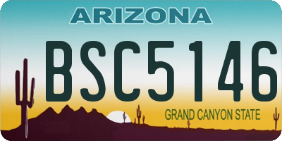 AZ license plate BSC5146