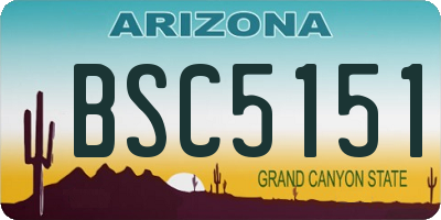 AZ license plate BSC5151