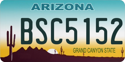 AZ license plate BSC5152