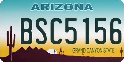 AZ license plate BSC5156