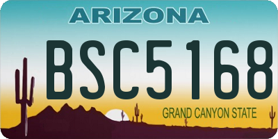 AZ license plate BSC5168