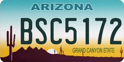 AZ license plate BSC5172