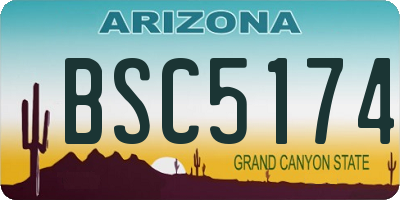 AZ license plate BSC5174
