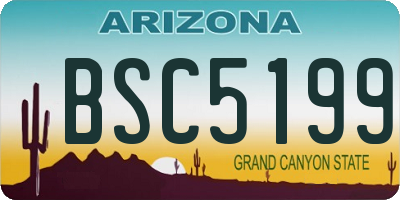 AZ license plate BSC5199