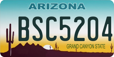 AZ license plate BSC5204