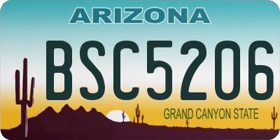 AZ license plate BSC5206