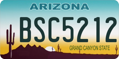 AZ license plate BSC5212