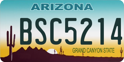 AZ license plate BSC5214