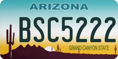 AZ license plate BSC5222