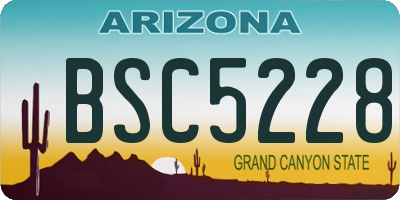 AZ license plate BSC5228
