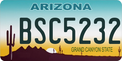 AZ license plate BSC5232