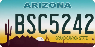 AZ license plate BSC5242