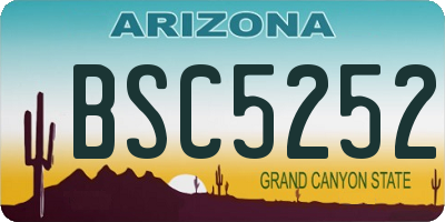 AZ license plate BSC5252