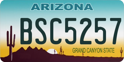 AZ license plate BSC5257