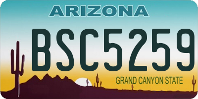 AZ license plate BSC5259