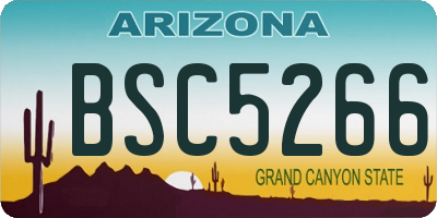 AZ license plate BSC5266