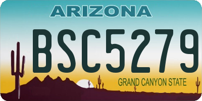 AZ license plate BSC5279