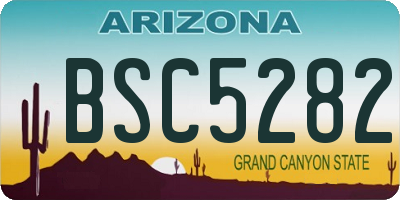 AZ license plate BSC5282