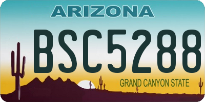 AZ license plate BSC5288