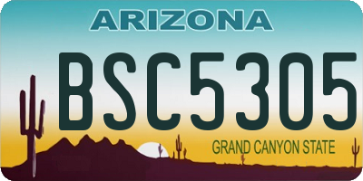 AZ license plate BSC5305