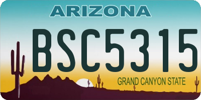 AZ license plate BSC5315