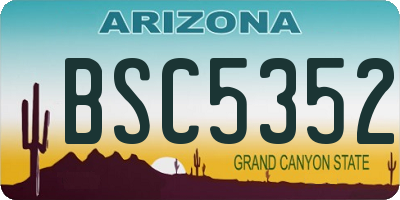 AZ license plate BSC5352