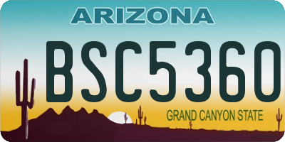 AZ license plate BSC5360