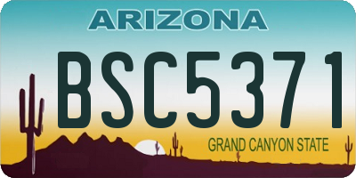AZ license plate BSC5371