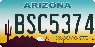 AZ license plate BSC5374