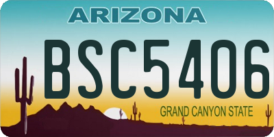 AZ license plate BSC5406