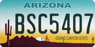 AZ license plate BSC5407