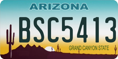 AZ license plate BSC5413